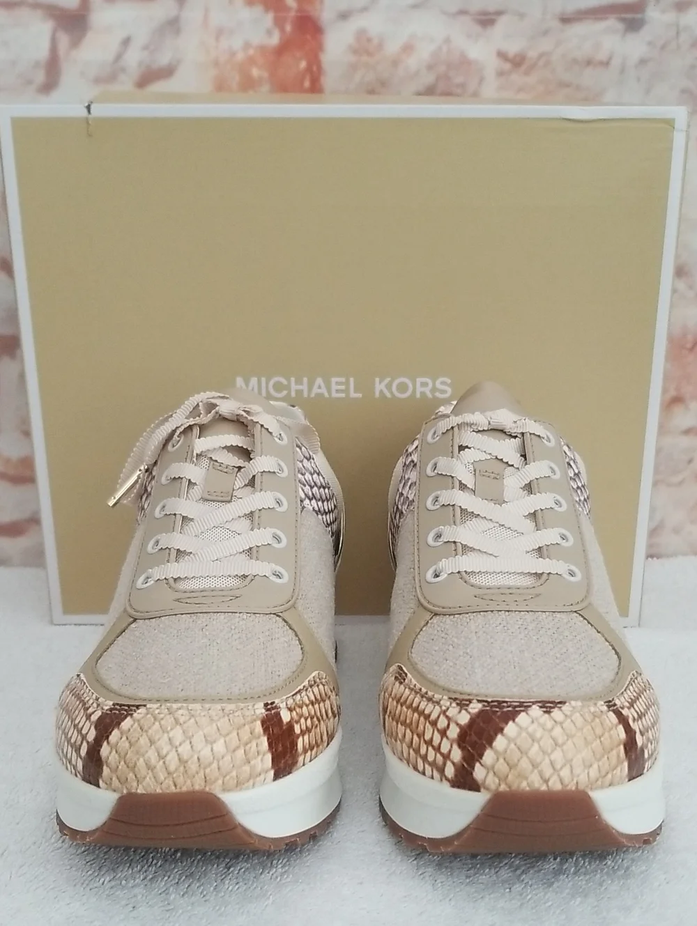 New Michael Kors Lindy Mixed-Media Trainer